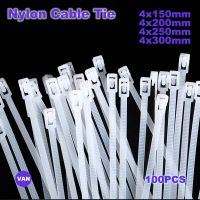 Black Releasable nylon cable ties 4mm*150/200/250/300 100PCS loose slipknot tie reusable packaging Plastic Zip Tie wrap Strap Cable Management