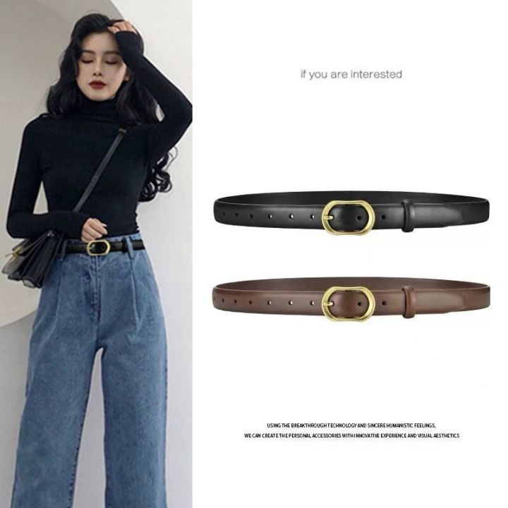 bm-เข็มขัดผู้หญิงสายหนังฤดูร้อน-i-denim-cowhide-บางแฟชั่นของผู้หญิงเข็มขัดอเนกประสงค์ตกแต่งสูทสไตล์-ns-เอวสีดำ