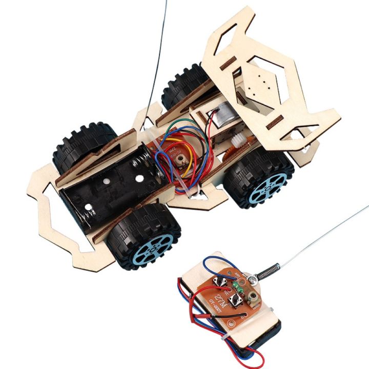 microgoodโมเดลรถแข่งบังคับวิทยุไฟฟ้าสำหรับเด็ก-ของเล่นทดลองวิทยาศาสตร์ประกอบdiyไม้4-ch