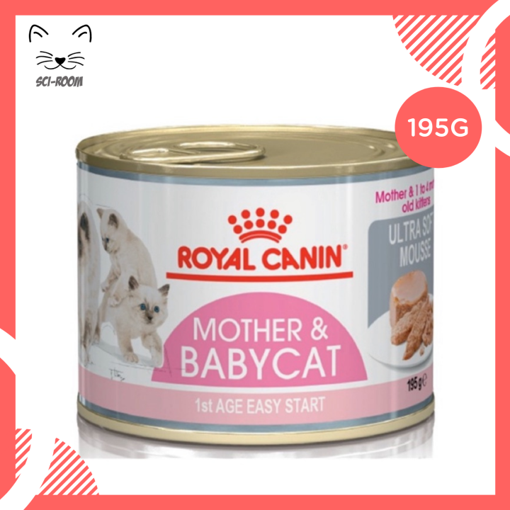 Royal Canin Mother&amp;BabyCat Can อาหารเปียก แม่แมว ลูกแมว อายุ 1-4 เดือน จำนวน 1กระป๋อง ขนาด195กรัม ชนิดมูส