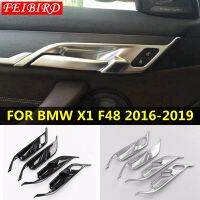 อุปกรณ์เสริมสำหรับรถยนต์สำหรับ BMW X1 F48 2016 2017 2018 2019 ABS ประตูด้านในดึงลูกบิดประตู Handle Bowl Cover Trim Matte คาร์บอนไฟเบอร์4PCS