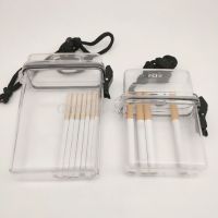 Morris8 Transparent Waterproof Clear Cigarette Case Box Neck-hung Portable Plastic Lipstick Lighter Card Storage Holder with Lanyard