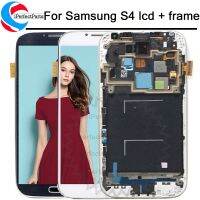 สำหรับ Samsung S4 I337 I9505 I9500 I545 M919 E300S หน้าจอดิจิตอลสัมผัสหน้าจอ LCD ที่มีชิ้นส่วนเทปกาวสำหรับซ่อมโทรศัพท์ประกอบกรอบ