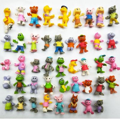 10pcs/lot anime cartoon cute animal Frog Pig Dog sheep bear forest Family pvc figure collectible mini toy gift for kid boy girl