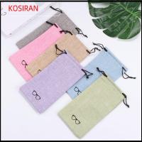 KONSIRAN 5/10/20Pcs เครื่องประดับ ผ้าลินิน ทำความสะอาด แบบพกพา กระเป๋าใส่แว่น กระเป๋าผ้าเชือกเส้นเล็ก กระเป๋าแว่นกันแดด กล่องใส่แว่นตา