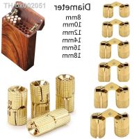 ﹍ 8-18mm Coppe Brass Barrel Hinges Concealed Cabinet Cylindrical Hidden Invisible Brass Door Hinges Mount For Furniture Hardware