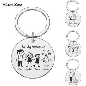 Teamer Custom Personalized Keychain Cute Car Key Chain Customize Name  Keyring Stainless Steel Fashion Jewelry Anti-lost Gifts