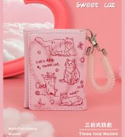 【CC】 Kawaii Wallet Pink Money Purse Anime Large Capacity Card Holder Ladies Tri-fold Cartoon Short