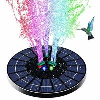 Colorful Led Solar Fountain With Rotating Nozzle High Power Water Pump With Battery Backup For Garden Pond Swimming Pool