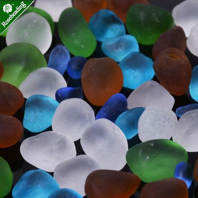 Frosted Sea Glass Round Mixed Color Irregular Sea Glass for Jewelry Making Stone Stones Bead Craft Beads Accessories100gram/Lot