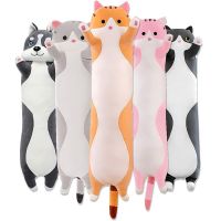 Long Cat Pillow Plush Toys Cute Cat Stuffed Dolls Office Nap Cartoon Soft Pillow Home Comfort Cushion Decor Kids Girlfriend Gift