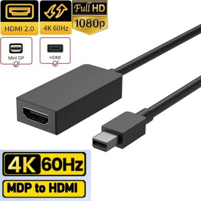 อะแดปเตอร์2.0 HDMI ช่องแสดงผลไปยังขนาดเล็กที่ใช้งานอยู่4K 60Hz ธันเดอร์โบลต์2 Mini DP MDP อะแดปเตอร์ไปยังสาย HDMI สำหรับ Macbook Mac Surface Pro