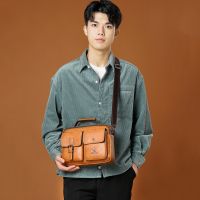 [Baozhihui]Retro ทนทานหนังธุรกิจ Messenger กระเป๋า Man Simpl Crossbody กระเป๋า Vintage Casual Totes กระเป๋าถือ Cowhide Crossbody กระเป๋า Purse