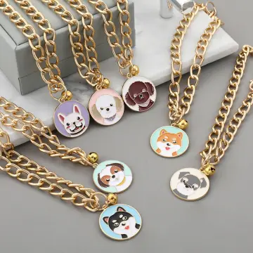 Gold chain with hot sale dog tag