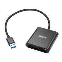 UNITEK 3 In 1การ์ดรีดเดอร์ USB 3.0ถึง SD การ์ดไมโครการ์ดความจำตัวแปลงการ์ด CF ตัวอ่านการ์ดความจำ SDHC แฟลชสำหรับพีซีแล็ปท็อปการ์ดรีดเดอร์ DKQ3825การ์ดรีดเดอร์