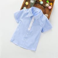 [COD] Childrens summer short-sleeved thin color-blocking Middle and childrens casual half-sleeved Boys top