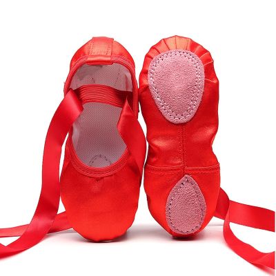 ที่รองเท้าฝึกเต้นบัลเล่ต์บัลเล่ต์สำหรับรองเท้าสำหรับสวมเต้นรำรองเท้าหัวแหลมเด็กเล็กเด็กผู้หญิง,นักเต้นบัลเล่ต์4สีสำหรับมืออาชีพ