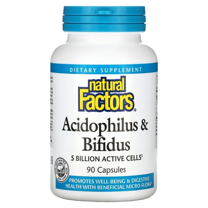 Natural Factors, Acidophilus & Bifidus, 5 Billion, 90 Capsules | Lazada PH