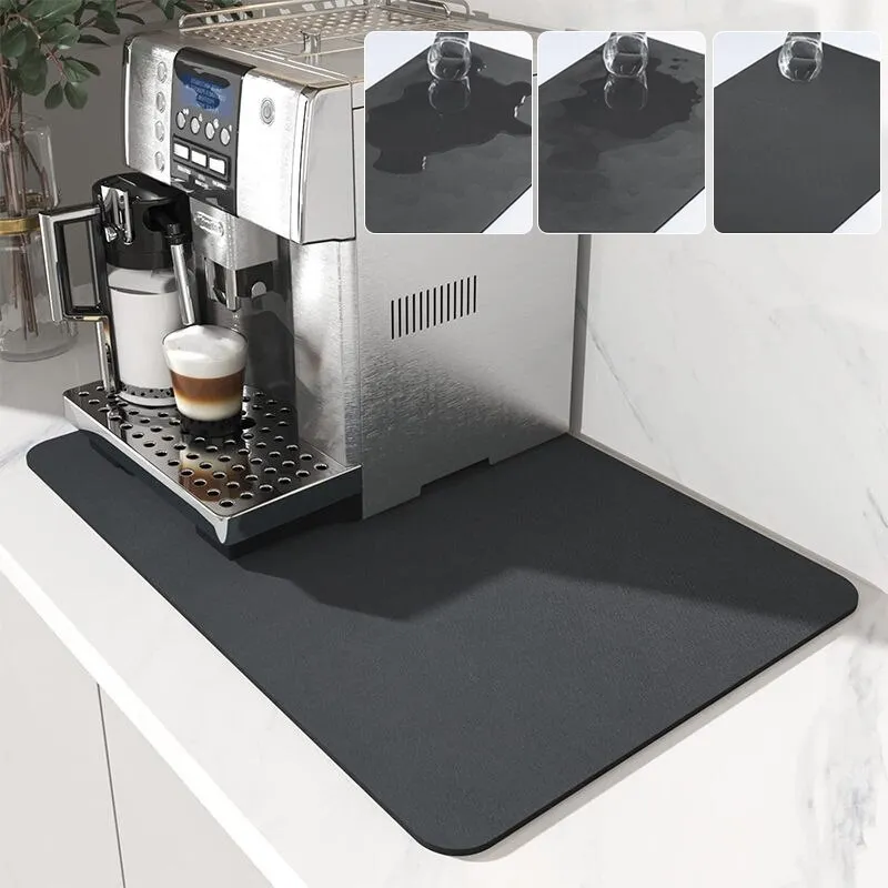 1pc Nappa Leather Kitchen Faucet Absorbent Mat, Anti-Splash Drain Mat For  Kitchen Toilet Countertop, Non-Slip Waterproof Mat For Washstand, Heat Insul