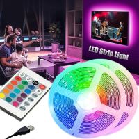 【LZ】ↂ✗  RGB LED Light Strip com controle remoto mesa do computador DIY TV Backlight 24Key 5050 fita multicolor lâmpada de decoração para casa 60 LEDs USB 2m