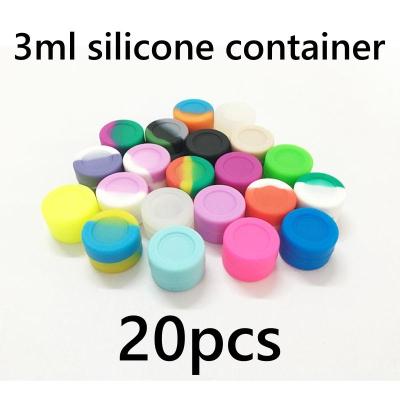 กระปุกซิลิโคน 3ml สำหรับ แด้บ แว้กซ์ ออยล์ (20 ชิ้น) 20pcs Round Non Stick Silicone Container 3ml Silicone Oil Container Dab Wax Oil Concentrate Silicone Oil Slick Silicone Jar