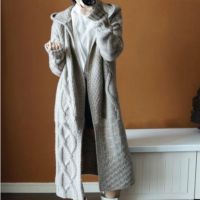 ◐ Hooded Sleeve Loose Cardigan Knitted Cardigans Gothic Sweaters