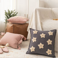 Pink Grey Cushion Cover Stars Lace Knot Pillow Cover for Home Decoration Sofa Bed Chair Living Room Bedroom Sofa 45x45cm60x60cm