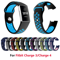 For Fitbit Charge 3 and Charge 4 Straps, Sports Soft Silicone Breathable Replacement Bands for Charge 3 SE