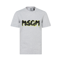 "สินค้าพร้อมส่ง】Mscm เสื้อยืดแขนสั้นเรียบง่ายรูปแบบรอบคอตัวอักษรเสื้อสตรีผ้าฝ้ายสีทึบผู้หญิง