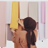 【Miki Xinyuan】 MalaysianChiffon Scarf Wrap Plain/solid ColorWomenHeadscarf SummerLong Shawl175x70cm