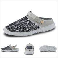 Mens Mesh Shoes Slippers Casual Summer Sandals Half Two-Wear Ultra-Light Breathable Comfortable Wear Boys Black Blue Gray