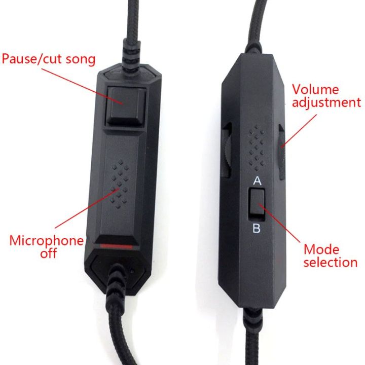 สีดำทนทานสายสัญญาณเสียงหูฟังสายเคเบิ้ลสำหรับ-astro-a10-a40-gaming-headset-อุปกรณ์เสริมหูฟัง