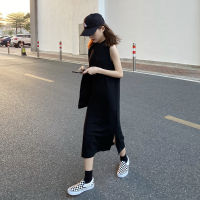 Women Maxi Dress Summer Female Sleeveless Party Dresses Korean Fashion Vest Split Long Dress