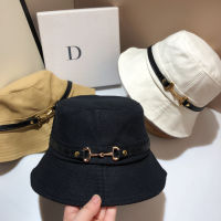 New Bucket Hats For Women Autumn Ladies Fisherman Hat Sun Protection Belt Buckle Foldable Small Basin Hat Outdoor Cloth Cap