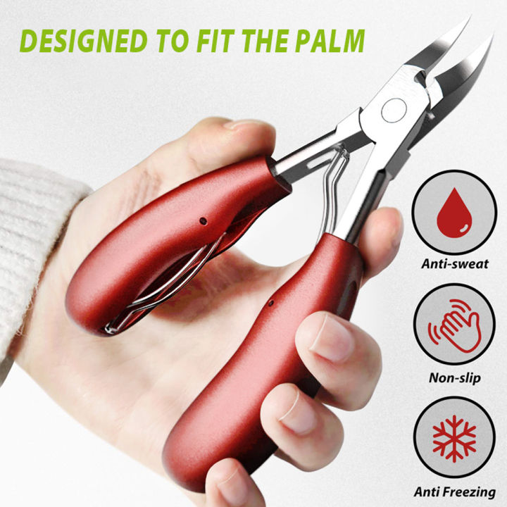 Large Toenail Clippers for Thick & Ingrown Nails Podiatrist Toenail  Clippers Kits Stainless Steel Super Sharp Curved Blade Grooming Nail Tool  for Man