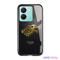 Volans สำหรับ Vivo Y36 Y36 5G Gam Of Throns ชุดทีวีเคสโทรศัพท์หมาป่าสำหรับเด็กชาย Dargon สิงโต9เหรียญตราบ้านโลโก้ทองกระจกเทมเปอร์ปลอกฝาหลัง