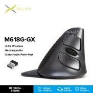 Chuột Cảm Biến Quang Không Dây Delux M618GX 2.4GHZ 6 Nút Sạc Chuột Đứng
