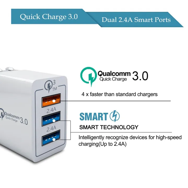 Quick Charge 3.0 Charger 3 Socket With Free Micro Usb Cable Lazada PH