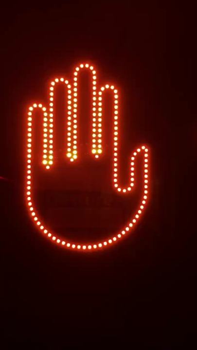 Funny Car Finger Light with Remote Road Rage Signs Middle Gesture