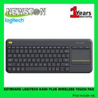 KEYBOARD (คีย์บอร์ดไร้สาย) LOGITECH K400 PLUS (BLACK) WIRELESS TOUCH PAD