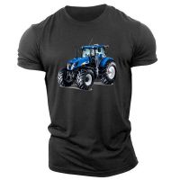 2023 Tractor New Print Mens T-shirt Round Neck Top Summer Trend Fashion Sports Leisure Loose Fitness Quick-drying Short-sleeved 6XL