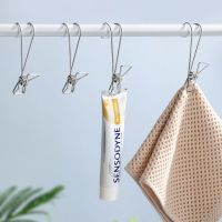 【cw】 Stainless Steel Clip Hook Kitchen Bathroom Towel Clothes Hanging Metal Storage Long Tail Clip Stationery Picture with Small Clip