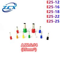 [HOT ZHKKZZLWWG 510] 50Pcs E25 12/25 16/25 22/25 25ฉนวน Ferrules Terminal Tube ฉนวน Terminal Wire Connector ไฟฟ้า Crimp Terminator