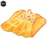 Coral Velvet Soft Hand Towel Absorbent Cloth Cleaning Supplies Kitchen Dishcloths Hanging Cloth Bathroom Accessories 30*38cm Dish Cloth  Towels