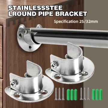 Set of 2 Stainless Steel Round Tube Brackets, 32 mm U-Shape Rods