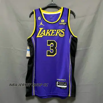 Los Angeles Lakers 3 Anthony Davis Black Basketball Shirt Swingman  Association Edition Jersey Purple 2021