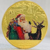 【CW】 Claus Commemorative Coin Wishing Souvenris and for Collection Decorations