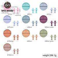 Let S Make 3ชิ้นเซ็ตซิลิโคนแผ่นส้อมช้อนเด็กบนโต๊ะอาหารอาหารเกรด BPA ฟรีถาดดูดลื่นเด็กผลิตภัณฑ์อาหารค่ำ