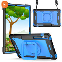 FZT Casing Tablet สำหรับซัมซุงกาแล็กซีแท็บ S7Plus 12.4 "(2020) / SM-T970 T976B T975 TPU อ่อน + PC 2 In 1ปกในตัวคลิปหนีบสายเคเบิลและปลอกกันกระแทกกระเป๋าสายยาวสะพายไหล่