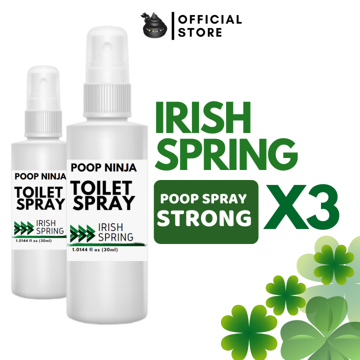 FRESH IRISH SPRING Poop Spray Odor Buster Poop Ninja Poo Spray Toilet